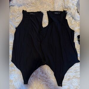 Abercrombie & Fitch Black Sleeveless Bodysuit Bundle 2 Pack Size XL Stretch